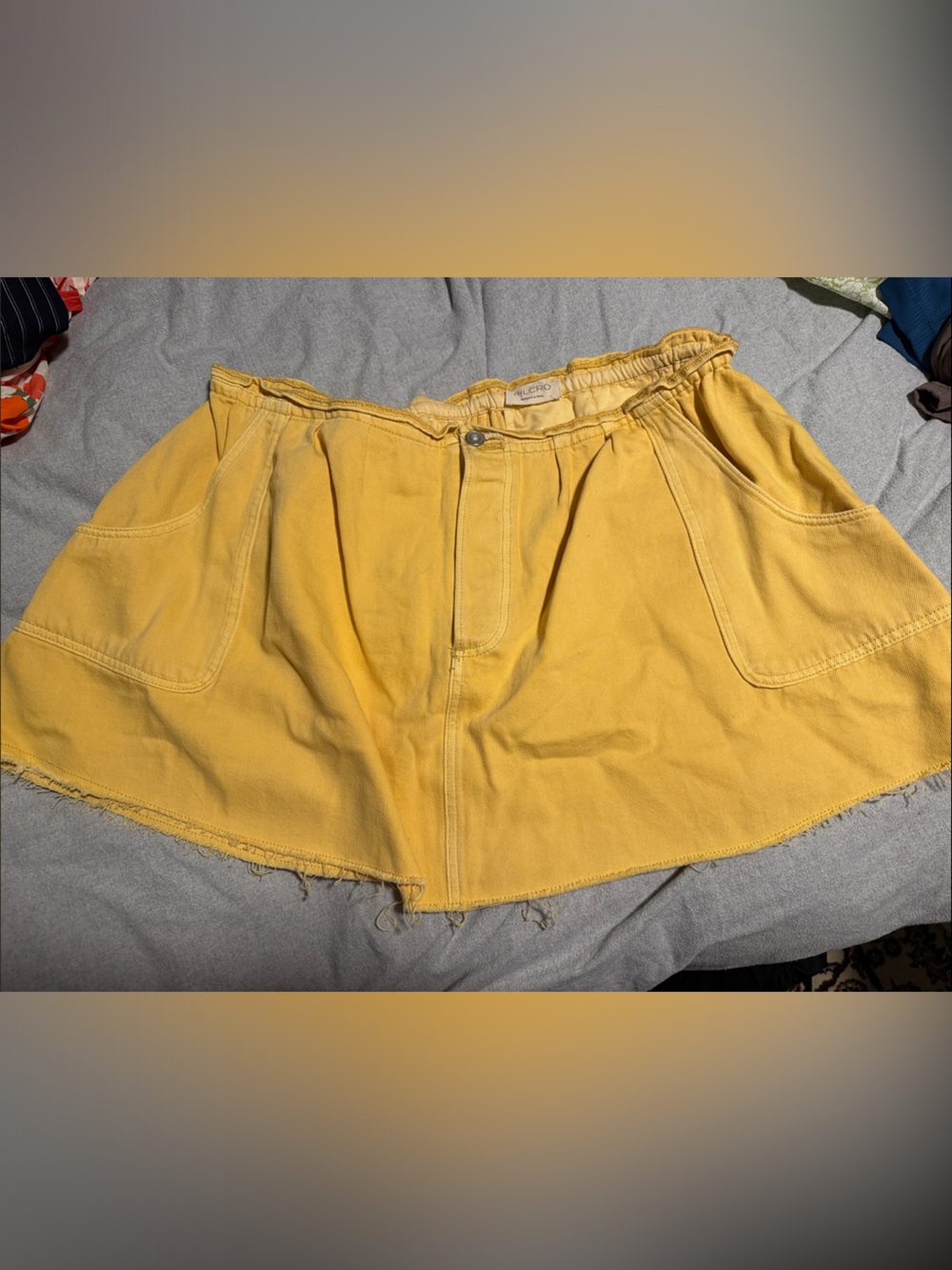 NWOT Pilcro Yellow Denim High-Waist Skirt